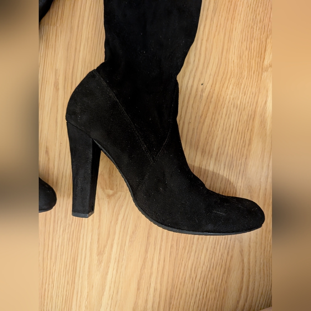 Steve Madden Black Suede Knee-High Boots - Picture 7 of 12